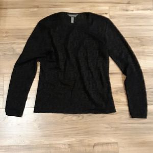 Banana Republic Black Lace Sheer Long Sleeve Top.